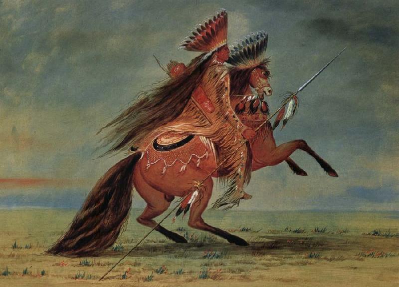 George Catlin Crow Chief Norge oil painting art